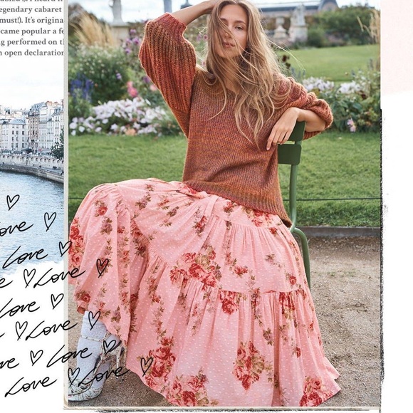 LOVESHACKFANCY  Lockwood Skirt in pink size 00 - Picture 5 of 9